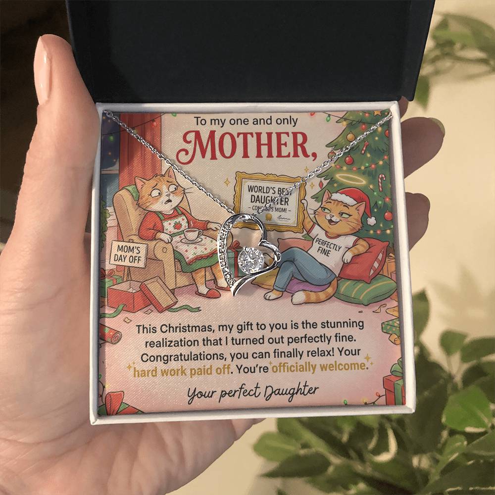 To My Mother Necklace From Daughter, Funny Christmas Gift For Mom, Hard Work Paid Off, Love Knot Necklace-LKN94846