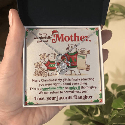 To My Mother Necklace From Daughter, Funny Christmas Gift For Mom, Holiday Present, You Were Right Gift - Love Knot Necklace-LKN96296