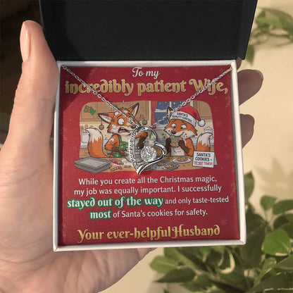 To My Wife Necklace From Husband, Funny Christmas Gift, Holiday Gift for Wife, Love Knot Necklace-LKN62322