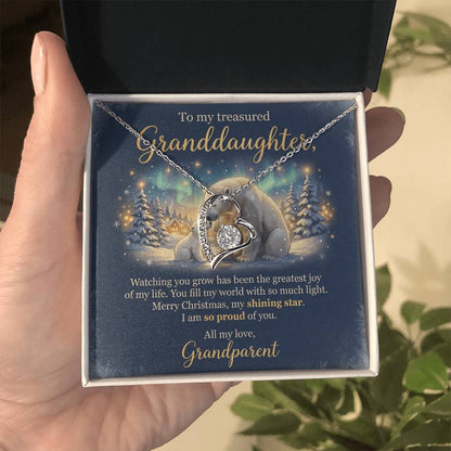 To My Granddaughter Necklace From Grandparent, Merry Christmas Gift, Sentimental Xmas Present, Love Knot Necklace-LKN59789