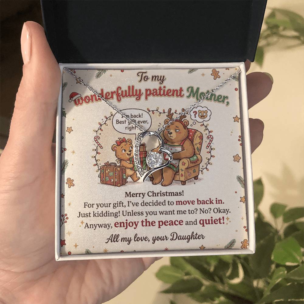 To My Mother Necklace From Daughter - Funny Christmas Gift For Mom, Holiday Present, Love Knot Necklace-LKN88179