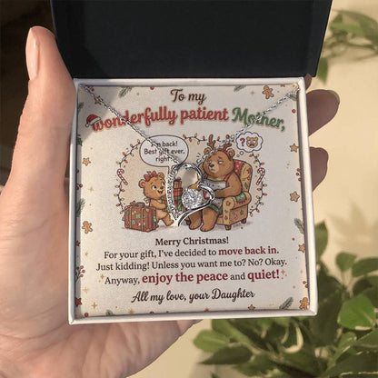 To My Mother Necklace From Daughter - Funny Christmas Gift For Mom, Holiday Present, Love Knot Necklace-LKN88179