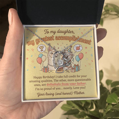 To My Daughter Necklace From Mother - Funny Birthday Gift, Mom and Daughter Gift - Love Knot Necklace-LKN97263