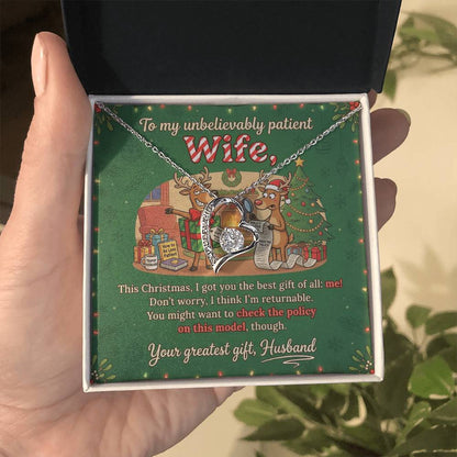 To My Wife Necklace From Husband, Funny Christmas Gift, Romantic Anniversary Gift for Her, Love Knot Necklace-LKN50129