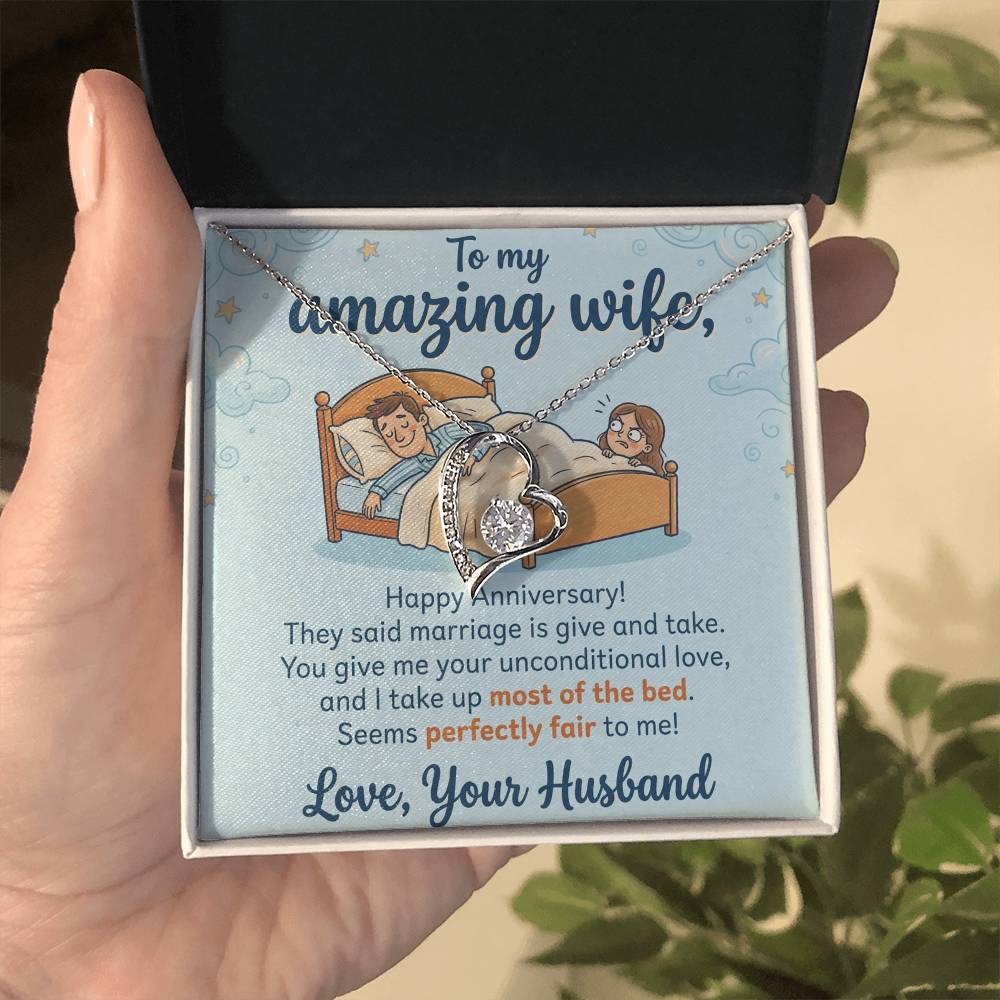 To My Wife Necklace From Your Husband, Funny Anniversary Gift for Her, Marriage Present - Love Knot Necklace-LKN15124