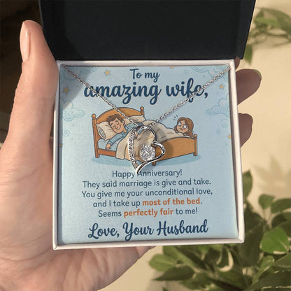 To My Wife Necklace From Your Husband, Funny Anniversary Gift for Her, Marriage Present - Love Knot Necklace-LKN15124