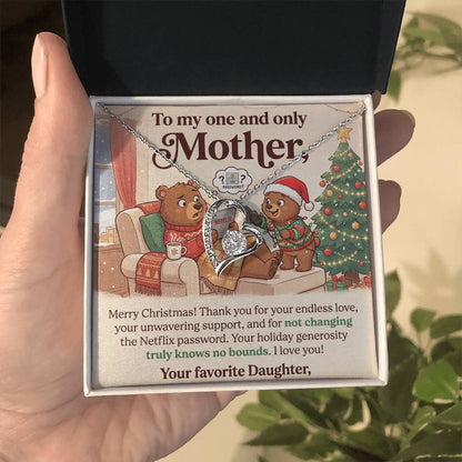 To My Mother Necklace From Daughter, Funny Christmas Gift For Mom, Mother Daughter Gift, Holiday Gift - Love Knot Necklace-LKN16112