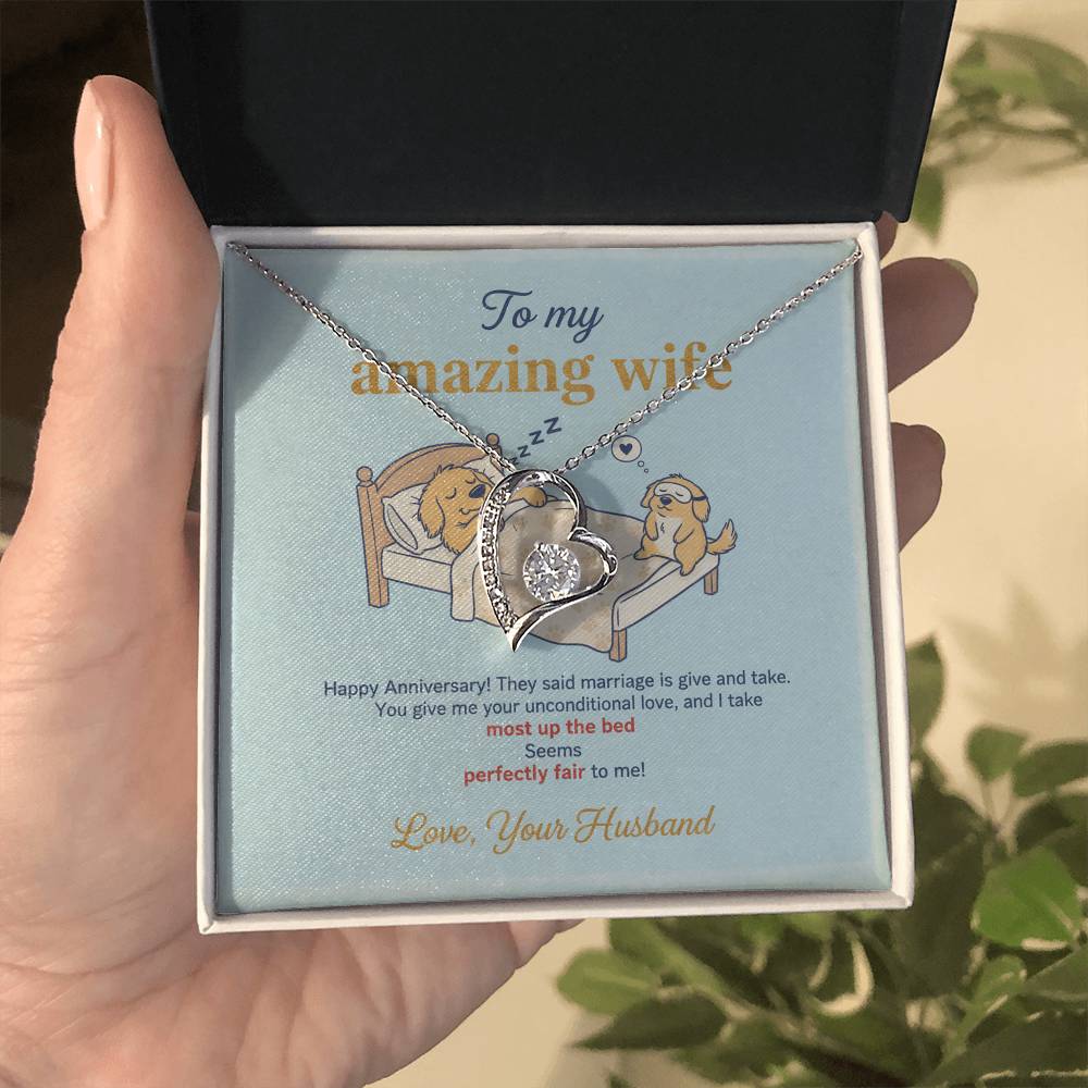 To My Wife Necklace From Husband, Happy Anniversary Gift, Funny Marriage Gift For Wife - Love Knot Necklace-LKN51197