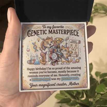 To My Daughter Necklace From Mom - Happy Birthday Gift, Funny Sentimental Gift for Adult Daughter, Genetic Masterpiece - Love Knot Necklace-LKN82560