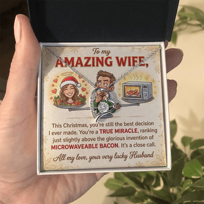 To My Wife Necklace From Husband, Funny Christmas Gift For Her, Hilarious Wife Gift Idea - Love Knot Necklace-LKN38753