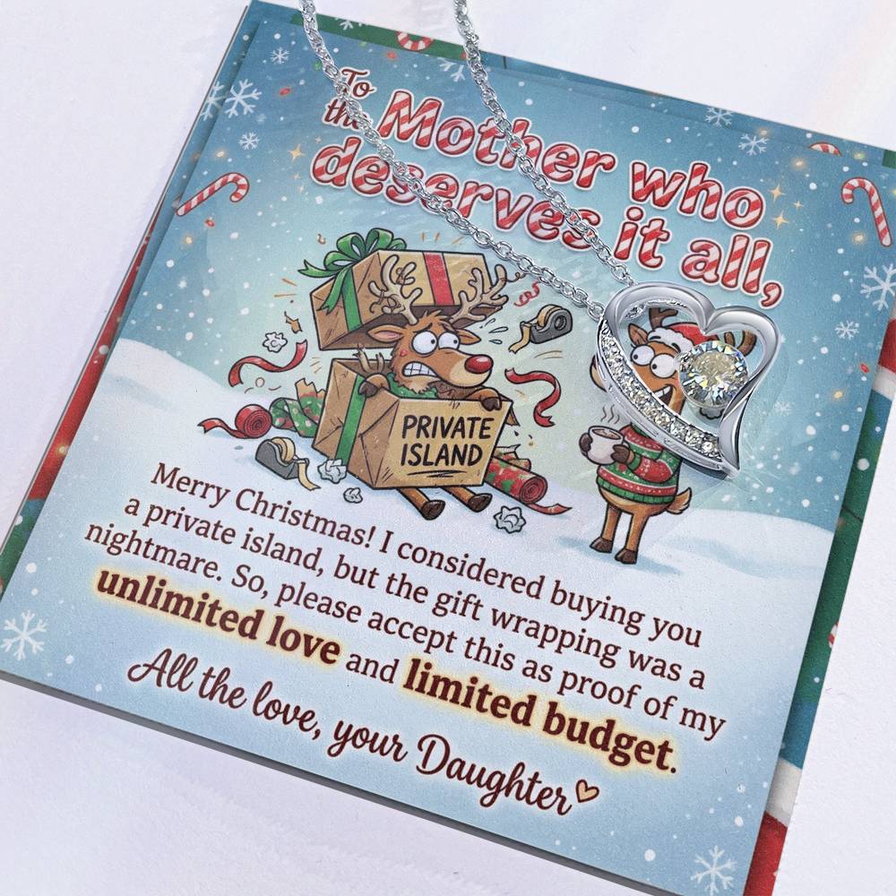 To My Mother Necklace From Daughter, Funny Christmas Gift For Mom, Mother Daughter Christmas Present, Love Knot Necklace-LKN43258