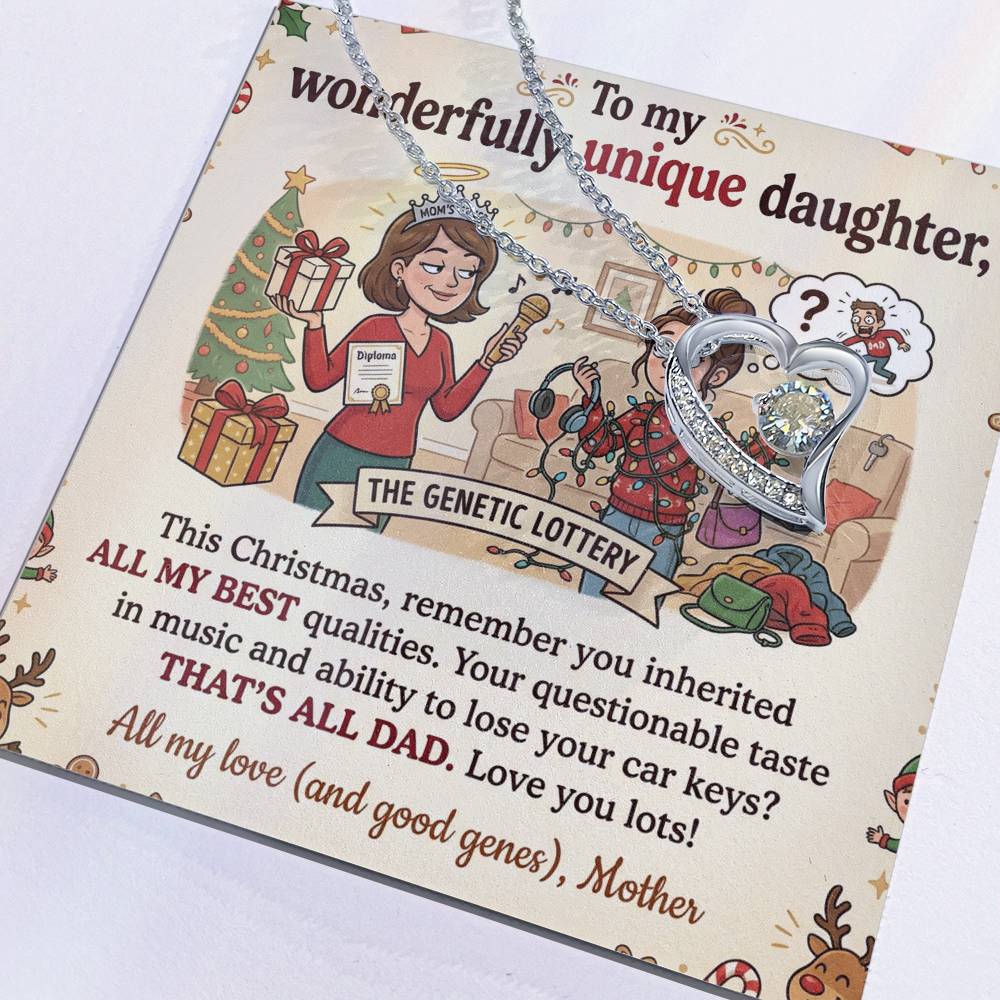 To My Daughter Necklace From Mother, Funny Christmas Gift For Daughter From Mom, Unique Birthday Gift - Love Knot Necklace-LKN19665