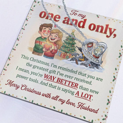 To My Husband Necklace From Wife, Funny Christmas Gift For Him, Anniversary Gift - Love Knot Necklace-LKN27001