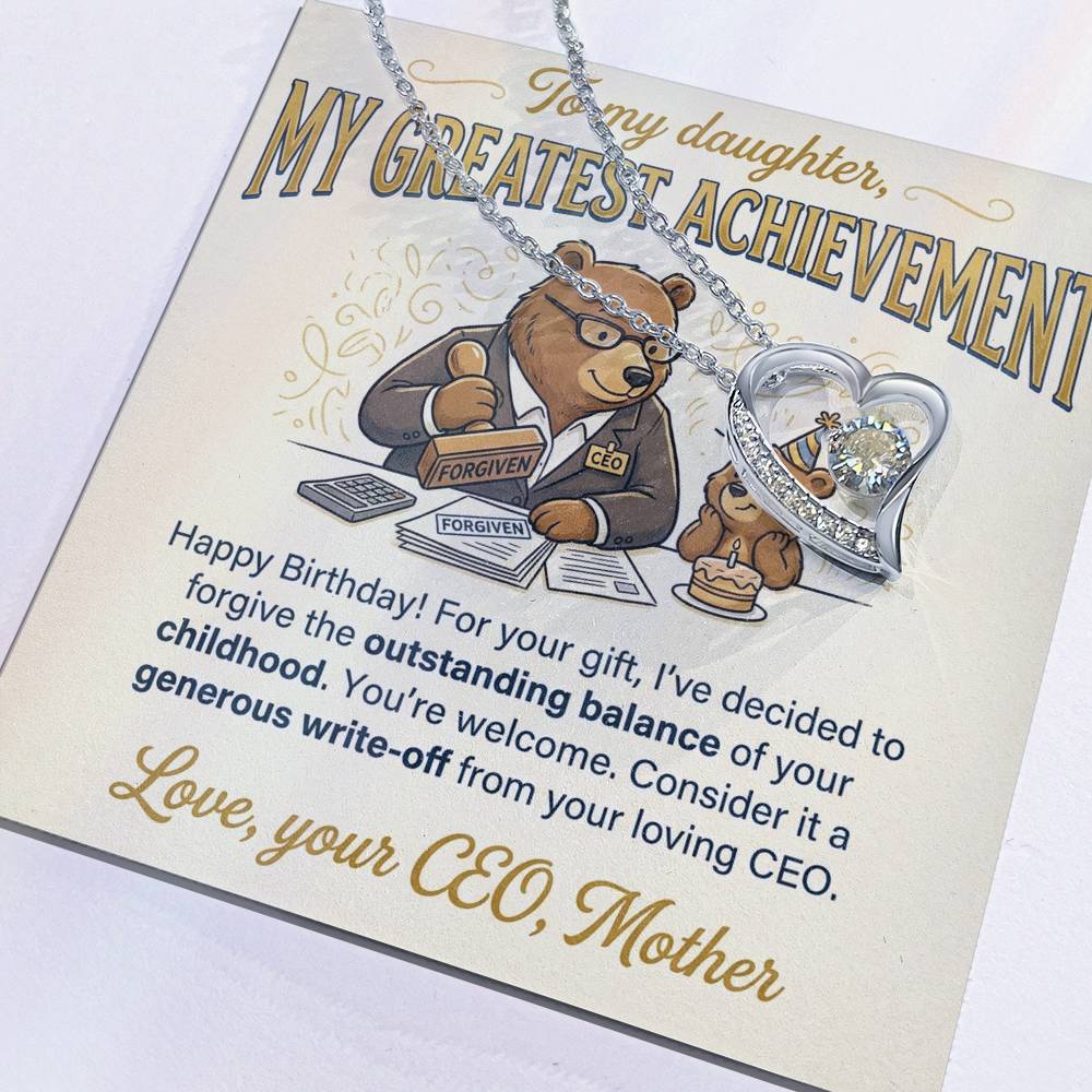 To My Daughter Necklace From Mother, Funny Birthday Gift, My Greatest Achievement, Love Knot Necklace-LKN25596