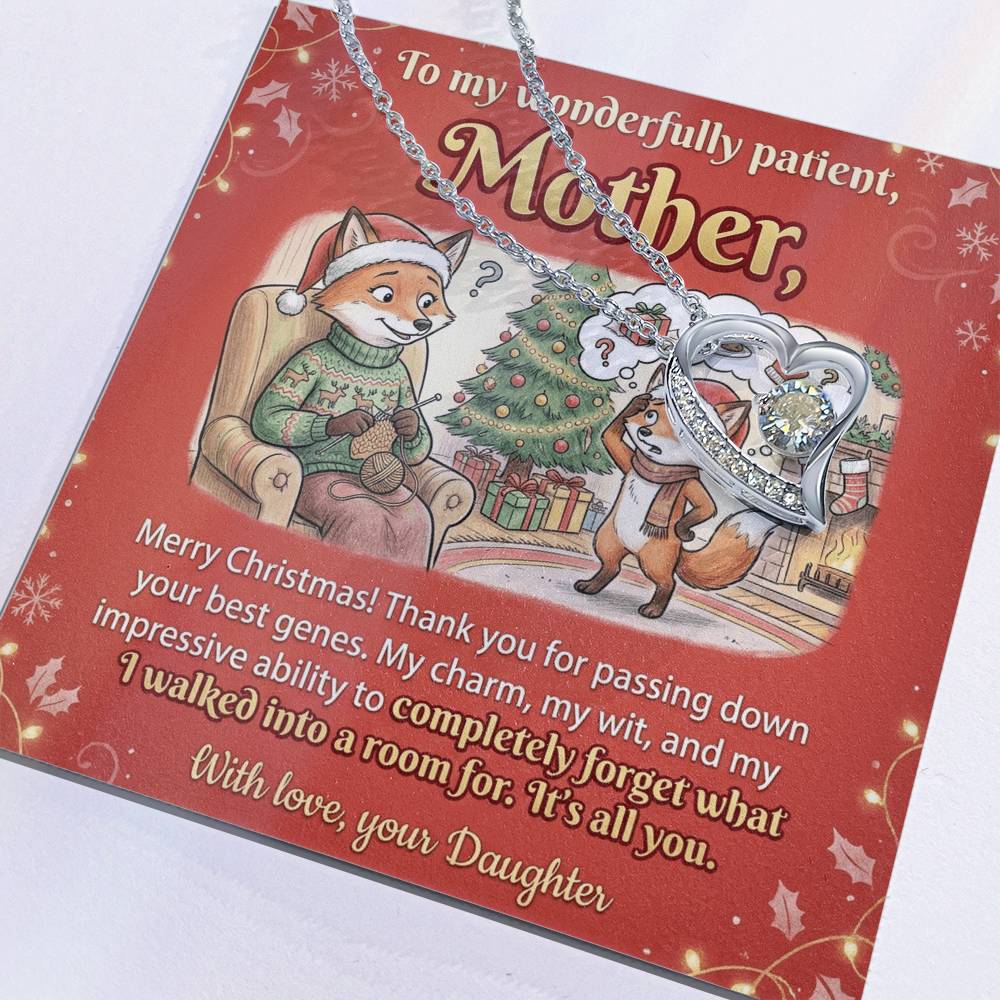 To My Mother Necklace From Daughter, Funny Christmas Gift for Mom, Xmas Present, Sentimental Gift from Daughter, Love Knot Necklace-LKN34947