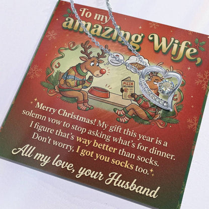 To My Wife Necklace From Husband, Funny Christmas Gift For Her, Romantic Husband To Wife Gift, Love Knot Necklace-LKN49311