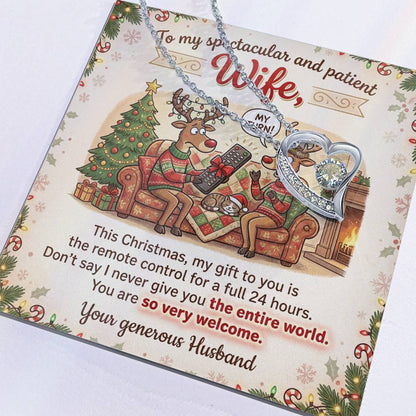 To My Wife Necklace From Husband, Funny Christmas Gift, Holiday Present For Her - Love Knot Necklace-LKN43976