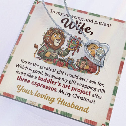 To My Wife Necklace From Husband, Funny Christmas Gift for Wife, Xmas Present, Love Knot Necklace-LKN48894