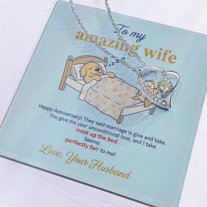 To My Wife Necklace From Husband, Happy Anniversary Gift, Funny Marriage Gift For Wife - Love Knot Necklace-LKN51197