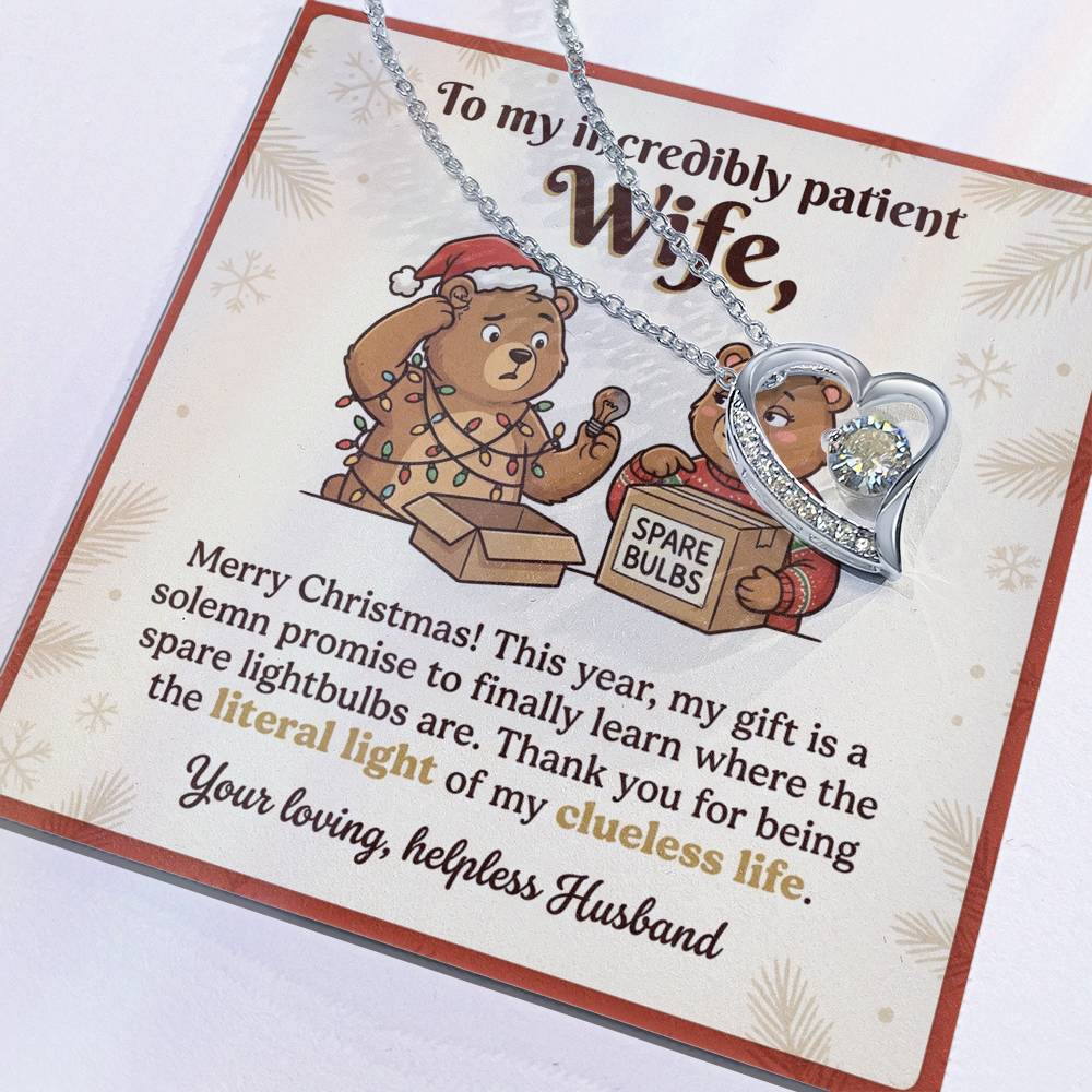 To My Wife Necklace From Husband, Funny Christmas Gift for Wife, Holiday Gift Idea - Love Knot Necklace-LKN26651