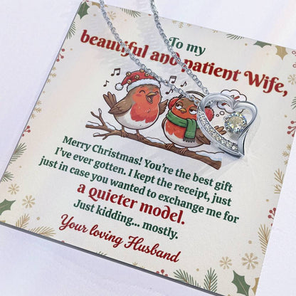 To My Wife Necklace From Husband, Funny Christmas Gift For Her, Xmas Gift Idea - Love Knot Necklace-LKN91668