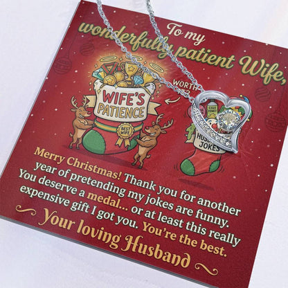 To My Wife Necklace From Husband, Funny Christmas Gift For Her, Husband to Wife Jewelry, Holiday Gift for Wife - Love Knot Necklace-LKN80863