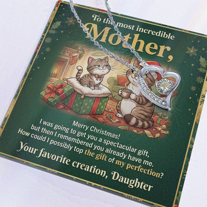 To My Mother Necklace From Daughter, Funny Christmas Gift For Mom, Holiday Present For Mother, Love Knot Necklace-LKN71723