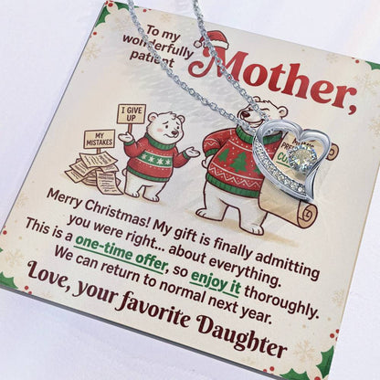 To My Mother Necklace From Daughter, Funny Christmas Gift For Mom, Holiday Present, You Were Right Gift - Love Knot Necklace-LKN96296