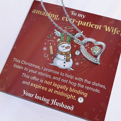 To My Wife Necklace From Husband - Funny Christmas Gift, Hilarious Holiday Present for Her - Love Knot Necklace-LKN91684