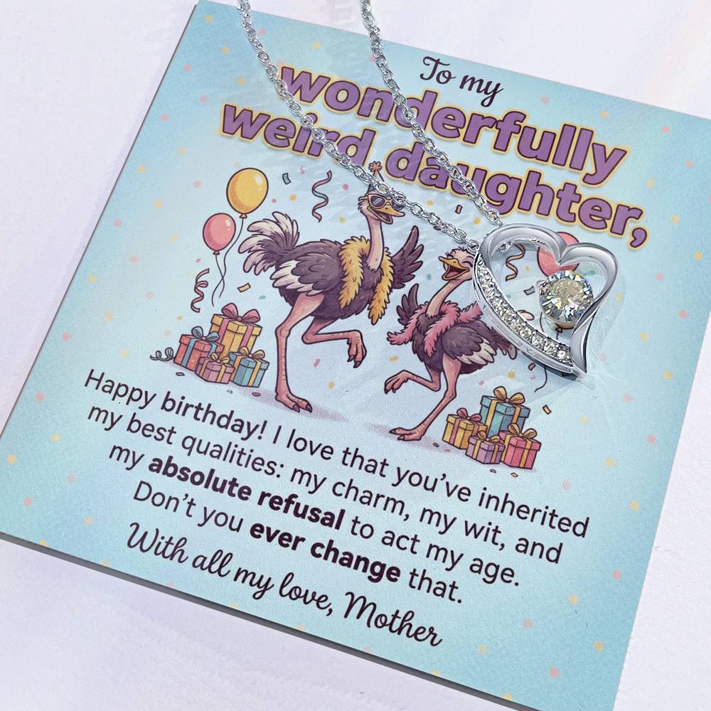 To My Daughter Necklace From Mother, Funny Birthday Gift for Weird Daughter, From Mom - Love Knot Necklace-LKN26959