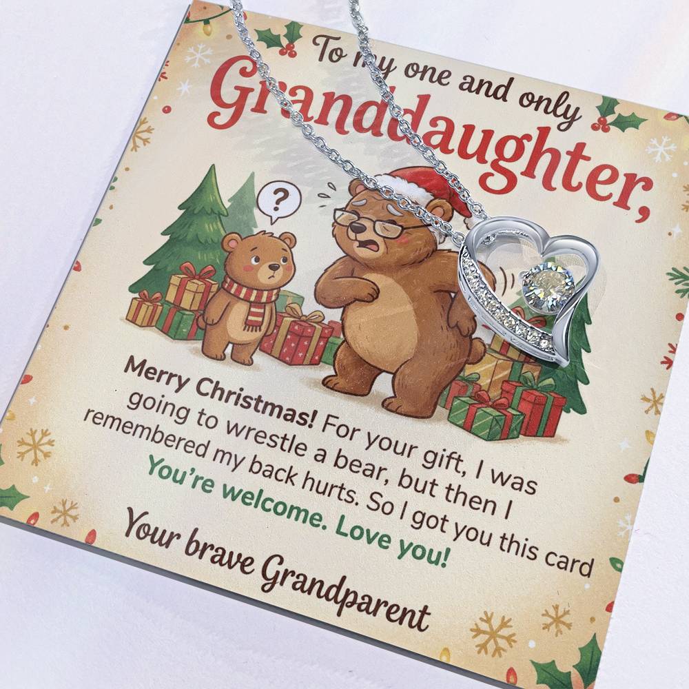 To My Granddaughter Necklace From Grandparent, Funny Christmas Gift, Granddaughter Christmas Present, Sentimental Gift - Love Knot Necklace-LKN36805