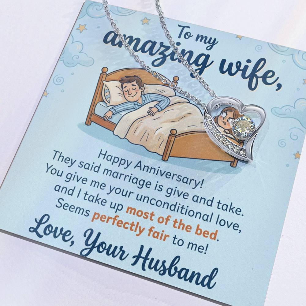 To My Wife Necklace From Your Husband, Funny Anniversary Gift for Her, Marriage Present - Love Knot Necklace-LKN15124