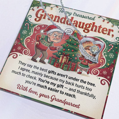 To My Granddaughter Necklace From Grandparent, Funny Christmas Gift, Xmas Present For Granddaughter, Granddaughter Jewelry - Love Knot Necklace-LKN75837