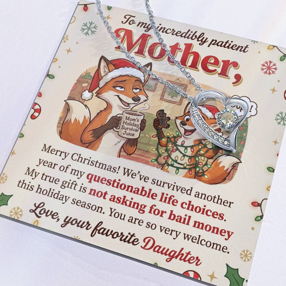 To My Mother Necklace From Daughter, Funny Christmas Gift For Mom, Holiday Present, Mother Daughter Gift - Love Knot Necklace-LKN49035