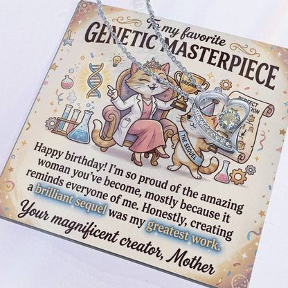 To My Daughter Necklace From Mom - Happy Birthday Gift, Funny Sentimental Gift for Adult Daughter, Genetic Masterpiece - Love Knot Necklace-LKN82560