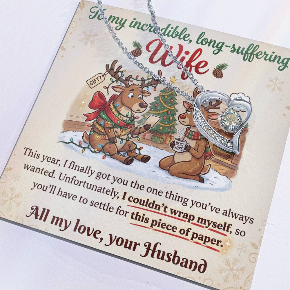 To My Wife Necklace From Husband, Funny Christmas Gift For Her, Romantic Anniversary Present, Love Knot Necklace-LKN58630