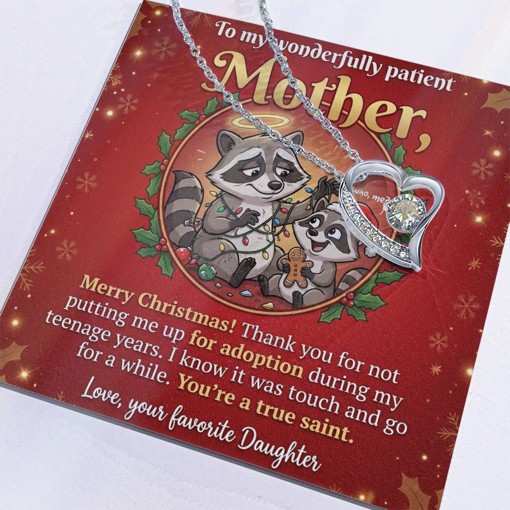 To My Mother Necklace From Daughter, Funny Christmas Gift, Birthday Gift for Mom from Daughter - Love Knot Necklace-LKN74211