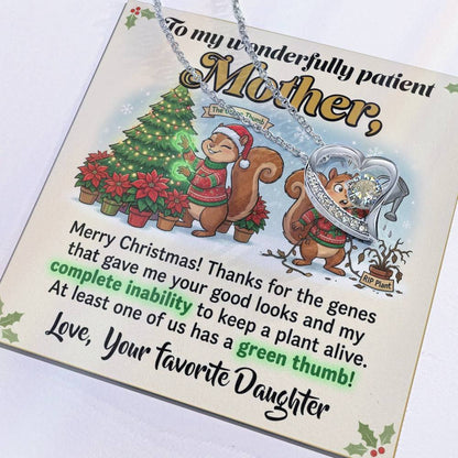 To My Mother Necklace From Daughter, Funny Christmas Gift For Mom, Holiday Present, Love Knot Necklace-LKN11476