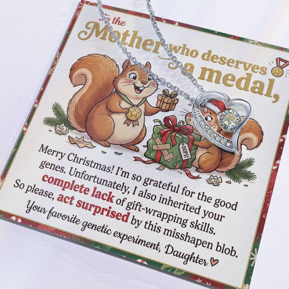 To My Mother Necklace From Daughter, Funny Christmas Gift, Holiday Gift for Mom - Love Knot Necklace-LKN83215