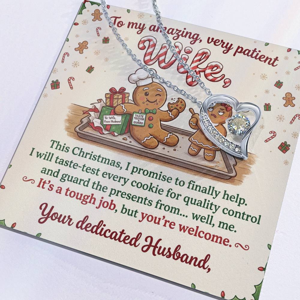 To My Wife Necklace From Husband, Funny Christmas Gift For Her, Holiday Xmas Present For Wife - Love Knot Necklace-LKN23024