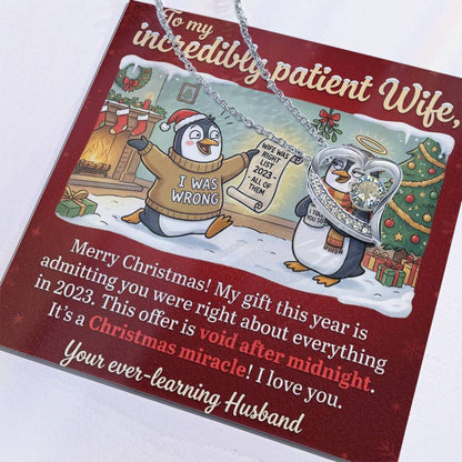 To My Wife Necklace From Husband, Funny Christmas Gift, Admitting You Were Right Xmas Present for Her, Love Knot Necklace-LKN65688