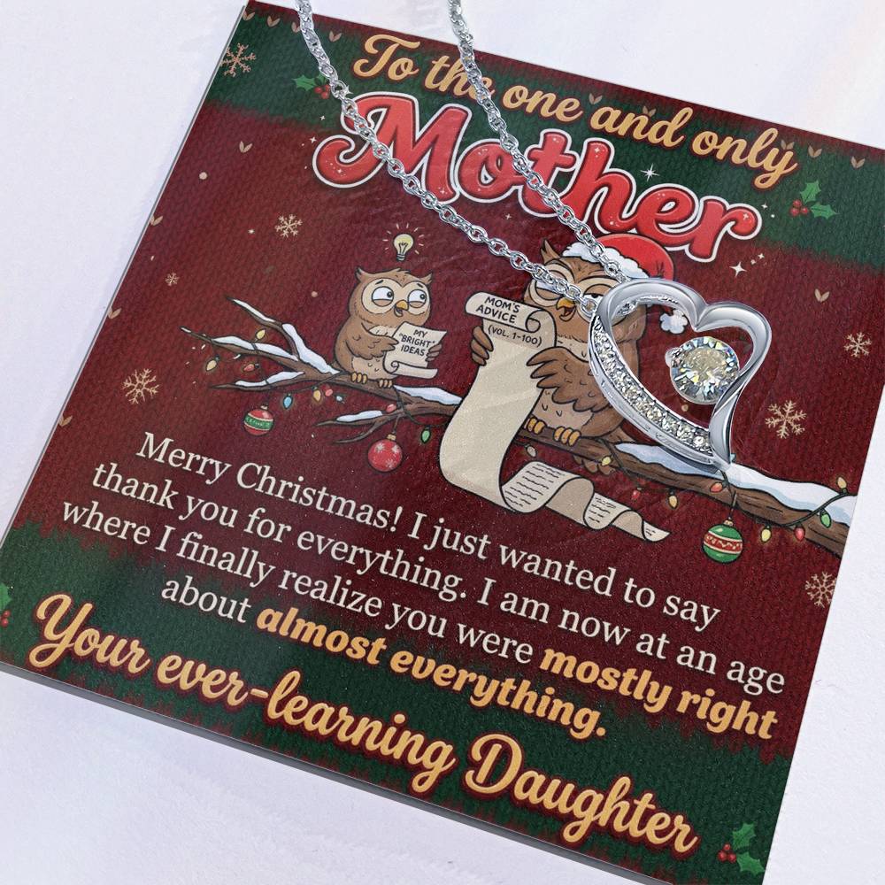 To My Mother Necklace From Daughter, Funny Christmas Gift, Holiday Present For Mom - Love Knot Necklace-LKN64879