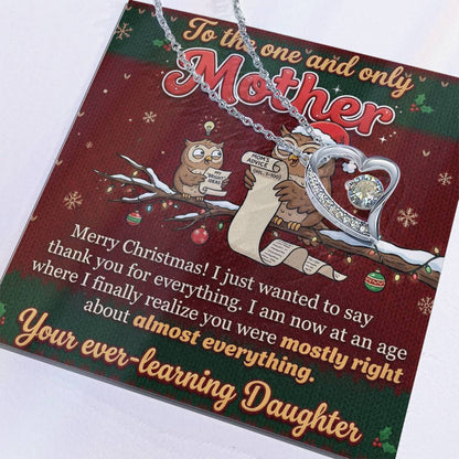 To My Mother Necklace From Daughter, Funny Christmas Gift, Holiday Present For Mom - Love Knot Necklace-LKN64879