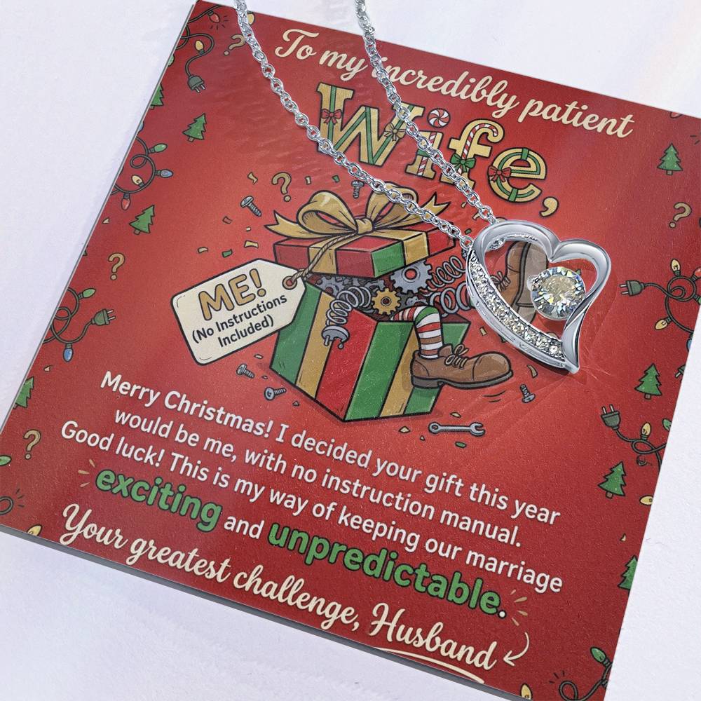 To My Wife Necklace From Husband, Funny Christmas Gift, To My Incredibly Patient Wife, Husband to Wife Present, Love Knot Necklace-LKN55259