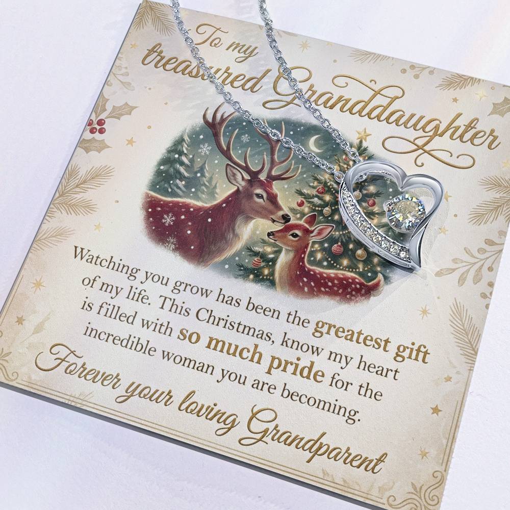 To My Granddaughter Necklace From Grandparent, Christmas Gift For Granddaughter, Grandparent To Granddaughter Gift - Love Knot Necklace-LKN23442