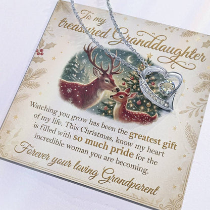 To My Granddaughter Necklace From Grandparent, Christmas Gift For Granddaughter, Grandparent To Granddaughter Gift - Love Knot Necklace-LKN23442