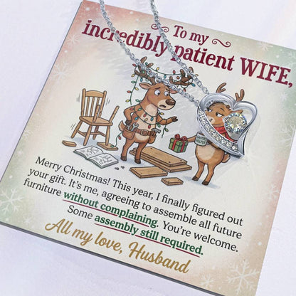 To My Wife Necklace From Husband, Funny Christmas Gift for Her, Holiday Present, Love Knot Necklace-LKN92019