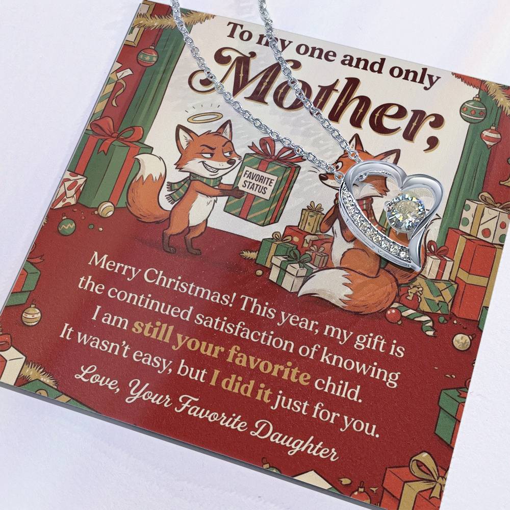 To My Mother Necklace From Daughter, Funny Christmas Gift For Mom, Favorite Child Gift Idea - Love Knot Necklace-LKN51122