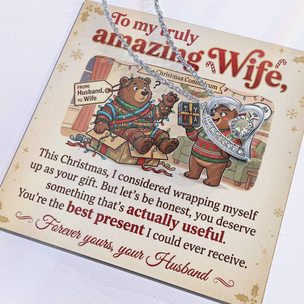 To My Wife Necklace From Husband, Funny Christmas Gift, You're The Best Present, Love Knot Necklace-LKN85554