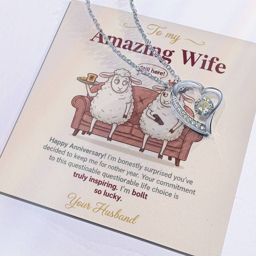 To My Wife Necklace From Husband, Funny Anniversary Gift For Her, Wife Birthday Gift - Love Knot Necklace-LKN50846